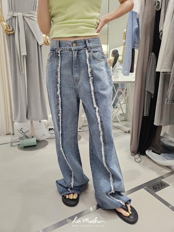 (限量)毛邊造型牛仔長褲